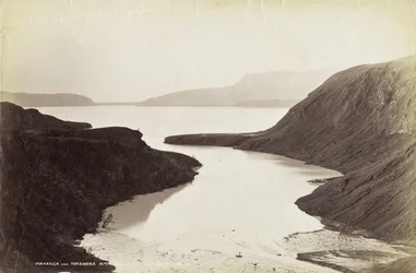 Wahanga and Tarawera Mountains, from Lake Tarawera, October 1886